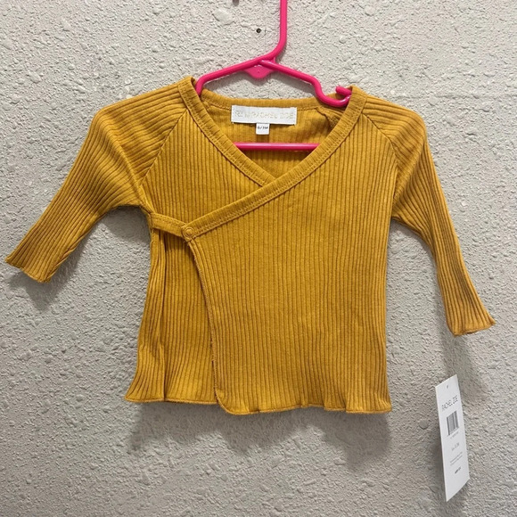 RZ by Rachel Zoe Baby Mustard Yellow Ribbed Top NWT 0-3 Months - Picture 1 of 5